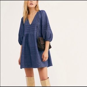 Free People sweet surrender denim mini dress m